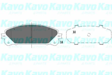 Колодки гальмівні (передні) Lexus RX 08-/Toyota Rav4 12-/Camry 17- (166.7x59.4x17.6) PARTS KAVO KBP-9116