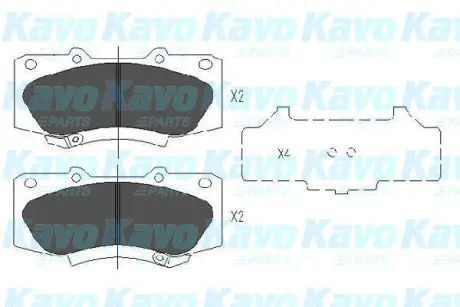 Колодки гальмівні (передні) Toyota Hilux 2.5-4.0 d-4d 04- PARTS KAVO KBP-9133