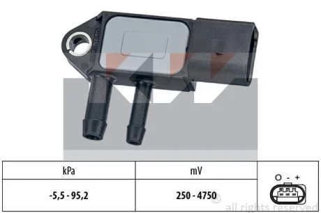 Датчик тиску вихлопних газів (аналог EPS 1.993.263/Facet 10.3263) KW 493 263