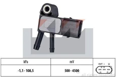 Датчик тиску вихлопних газів (аналог EPS 1.993.269/Facet 10.3269) KW 493 269