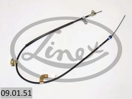 Трос ручника (задній) (L) Citroen C1/Peugeot 107/Toyota Augo 05-14 (1486/1243mm) LINEX 09.01.51