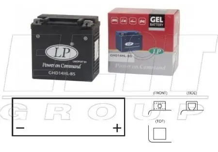 12V,14Ah,д. 149, ш. 87, и. 144, вес 4,8 кг - гелийовый, разработка для Harley Davidson CCA 220 LP BATTERY MG GHD14HL-BS