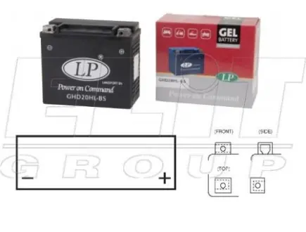 12V,19Ah,д. 176, ш. 87, и. 153,вес 6,1 кг - гелийовый, разработка для Harley Davidson LP BATTERY MG GHD20HL-BS