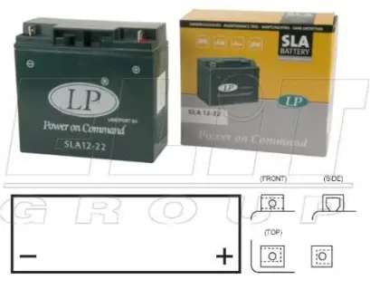12V,22Ah,д. 181, ш.77, в.167, вага 6 кг LP BATTERY SLA 12-22