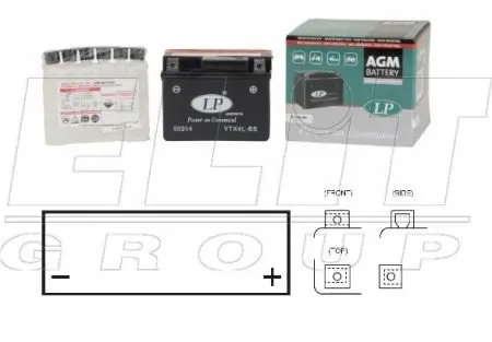 12V,3Ah,д. 114, ш. 71, в.89, электролит в к-те, вес 1,5 кг CCA40 LP BATTERY YTX4L-BS