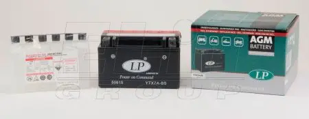 12V,6Ah,д. 152, ш. 88, в.94, электролит в к-те, вес 2,7 кг CCA 105 LP BATTERY YTX7A-BS