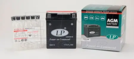 12V,6Ah,д. 114, ш. 71, в.131, электролит в к-те, вес 2,35 кг CCA 100 LP BATTERY YTX7L-BS