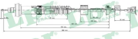 Трос зчеплення LPR C0028C