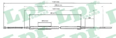 Трос ручного тормоза LPR C0955B