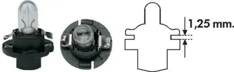 Автолампа 12V 1.2W BX8.4d Black (в щиток приладів) (PBX4 1,2W 12) MAGNETI MARELLI 002053000000
