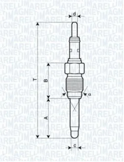 Свеча накаливания MAGNETI MARELLI 062900084304
