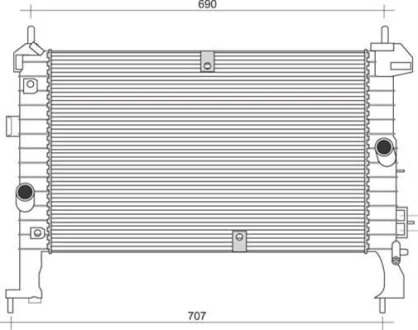 Радіатор двигуна (мкпп) OPEL MERIVA A 1.3D/1.7D 09.03-05.10 MAGNETI MARELLI 350213972000