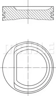 Поршень в комплекті на 1 циліндр, 1-й ремонт (+0,20) MAHLE MAHLE / KNECHT 0102901 (фото 1)
