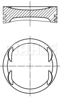Поршень в комплекті на 1 циліндр, STD MAHLE MAHLE / KNECHT 0157600