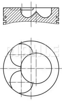 Поршень з кільцями VW 81.51 2.0TDI BPW/BMM/BMP/BSS/BWW/CBHA (CYL 1-2) (MAHLE) MAHLE / KNECHT 0280602 (фото 1)