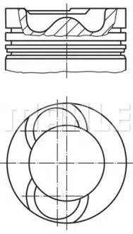 Поршень VW Crafter 2.5TDI 06- (81.51mm/+0.50) MAHLE MAHLE / KNECHT 028 09 02