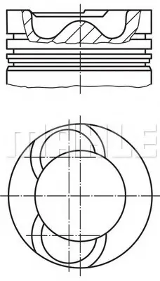 Поршень з кільцями VW CRAFTER 81,26 2,5 TDI BJJ/BJK/CEBA/CEBB 06- (вир-во Mahle) MAHLE / KNECHT 028 19 01 (фото 1)
