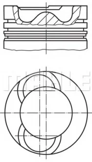 Поршень з кільцями VW CRAFTER 81,51 2,5 TDI BJJ/BJK/CEBA/CEBB 06- (вир-во Mahle) MAHLE / KNECHT 028 19 02