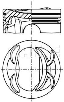 Поршень VW Golf V/ Passat/ Tiguan 1.4 TSI 06- (76.51mm/STD) (BMY, BLG, CAVD) MAHLE MAHLE / KNECHT 028 PI 00117 000 (фото 1)