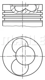 Поршень з кільцями VAG 80.01 1Z/AFN/AGR/AHF/ALH/ASV/AVG/AHH/AHU/ALE/AEY (3-4CYL) (Mahle) MAHLE / KNECHT 030 41 02 (фото 1)