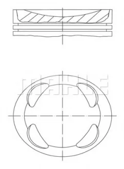 Поршень двигуна CITROEN / MINI (BMW) / PEUGEOT N12 B16 A / 5FK +0.50 MAHLE / KNECHT 081PI00104002