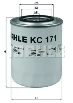 Фільтр паливний Mahle Iveco, Ford ="" Mahle MAHLE / KNECHT KC171