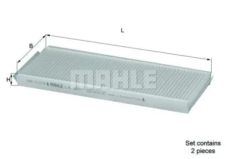 Фільтр салону Mahle Ssangyong ="" Mahle MAHLE / KNECHT LA391/S