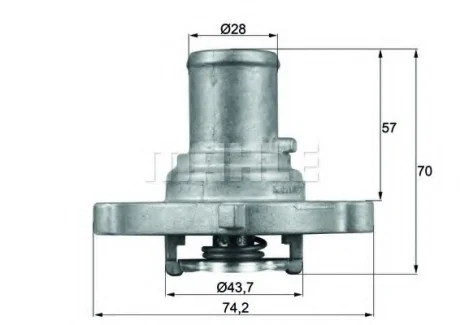 Термостат, охолоджуюча рідина MAHLE MAHLE / KNECHT TI 122 87 D
