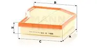 Фільтр повітряний двигуна MERCEDESBENZ AKlasse(W177) A160d W177.002 OM608.915 -FILTER MANN C30030