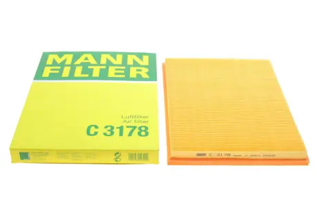 Фільтр повітряний Opel Astra F 1.4-2.0i 16V/1.6Si/1.7D/2.0GSI 91-01 -FILTER MANN C 3178