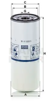 Масляний фільтр W 11 020/1 MANN W110201