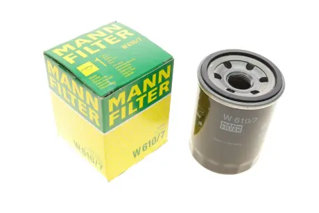 Фільтр масляний Hyundai i10 1.1/1.2 08-/i20 1.2 09-/Atos 1.1 03-15 -FILTER MANN W 610/7