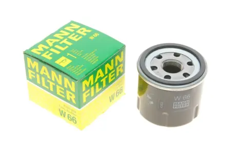 Фільтр масляний Renault Kangoo 1.2 97-07/Clio 1.0-1.2 00-15/Logan 1.0-1.2 09-/Nissan Kubistar 03- -FILTER MANN W 66