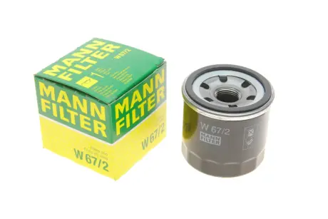 Фільтр масляний Chevrolet Aveo 1.2/Chery QQ 0.8 04-12/Suzuki Swift 1.0-1.6 83-/Daewoo 0.8-1.0 98- -FILTER MANN W 67/2