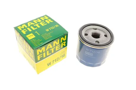 Фільтр масляний Fiat Doblo 1.2 00-03/Punto 1.8 99-12/Bravo 1.8GT/2.0HGT 95-01 -FILTER MANN W 712/16