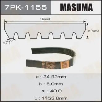 Ремінь поліклінової 7PK-1155 (7PK-1155) MASUMA 7PK1155