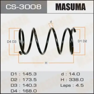 Пружина підвіски передня Mitsubishi Lancer (03-11) (CS-3008) MASUMA CS3008