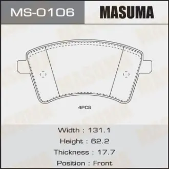 Колодки гальмівні (MS-0106) MASUMA MS0106