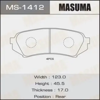 Колодки гальмівні (MS-1412) MASUMA MS1412