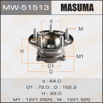 Маточина колеса ззаду ACCORD 09- (with ABS) (MW-51513) MASUMA MW51513