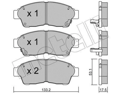 Тормозные колодки (передние) Toyota Camry 90-02/Corolla 87-02/Rav4 94-00 Metelli 22-0149-0