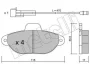 Комплект гальмівних колодок з 4 шт. дисків METELLI Metelli 22-0159-0 (фото 1)