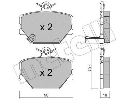 Комплект гальмівних колодок (дискових) Metelli 22-0341-0
