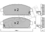 Колодки гальмівні (передні) Nissan X-Trail 01-13/Pathfinder 97-04 (з аморт. коливання) Metelli 22-0406-1 (фото 1)
