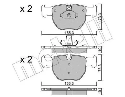 Комплект гальмівних колодок (дискових) Metelli 22-0598-0