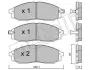 Колодки гальмівні (передні) Nissan Navara/Pick Up 2.4i/2.5 TD 98- (Akebono) Metelli 22-0611-0 (фото 1)
