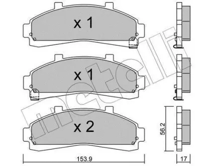 Колодки гальмівні (передні) Ford Explorer/Ranger 3.0/4.0 90-98 Metelli 22-0683-0