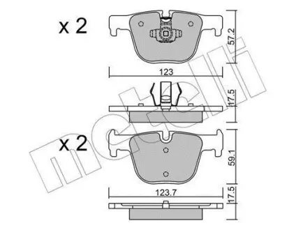 Колодки гальмівні (задні) BMW 3 (F30/F31/F34/F80)/4 (F32/F36/F82) 11- Metelli 22-0963-0