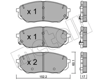 Колодки гальмівні (передні) Hyundai Santa Fe IV/Kia Sorento 2.0-3.3 15- Metelli 22-1096-0