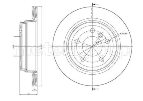 Диск тормозной (задний) BMW 3 (F30/F31)/ 4 (F32/F36) 11- (300x20) Metelli 23-1453C